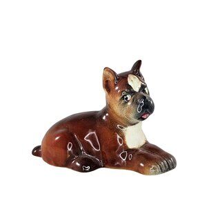 Vintage Goebel West Germany Boxer Puppy Dog Figurine Lying Down CH567